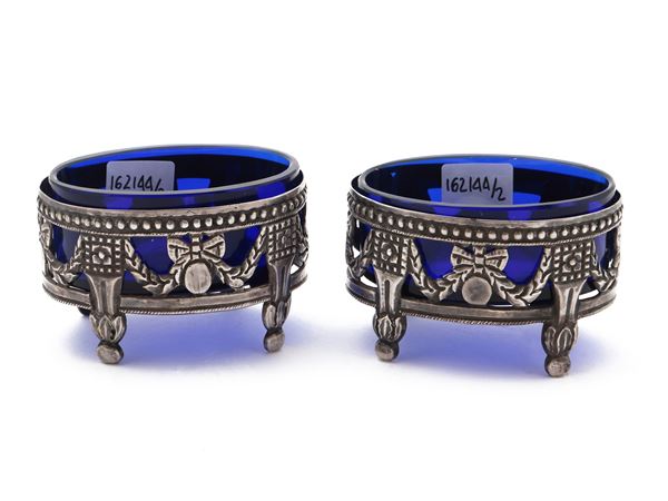 Coppia di saliere in argento