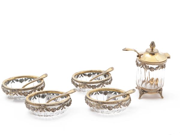 Set da tavola in argento e cristallo