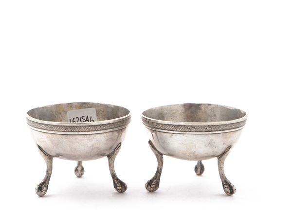 Coppia di saliere in argento