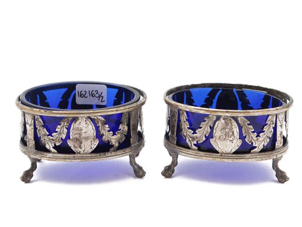 Coppia di saliere in argento