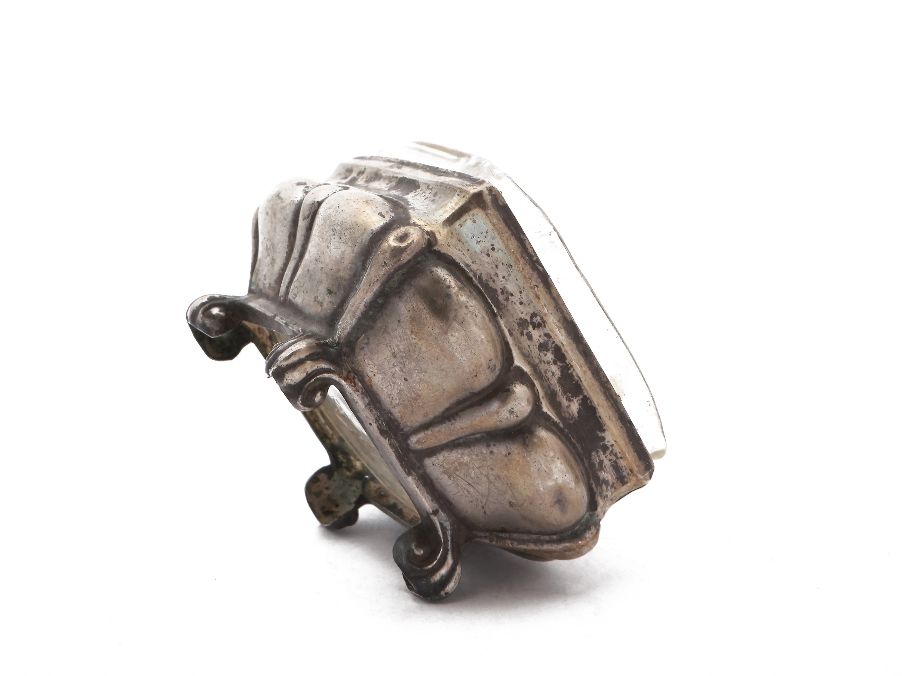 Coppia di piccole saliere in argento