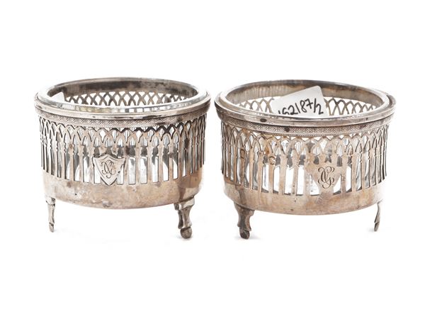 Coppia di saliere in argento