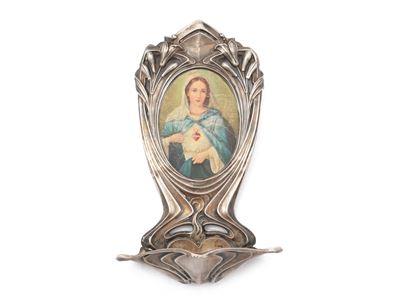Acquasantiera Art Nouveau in Argento