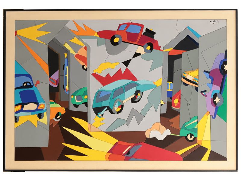 Ugo Nespolo - Originale Salone Auto 1986