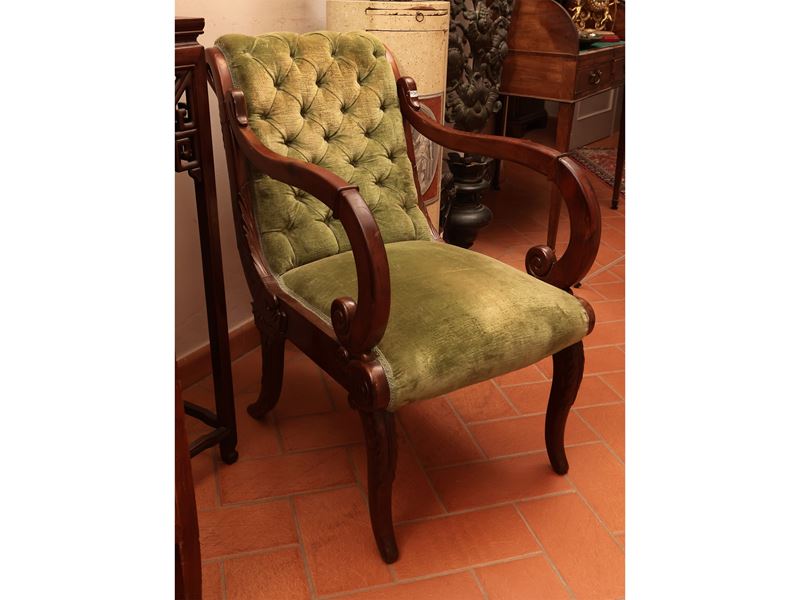 Coppia di Poltroncine in Mogano