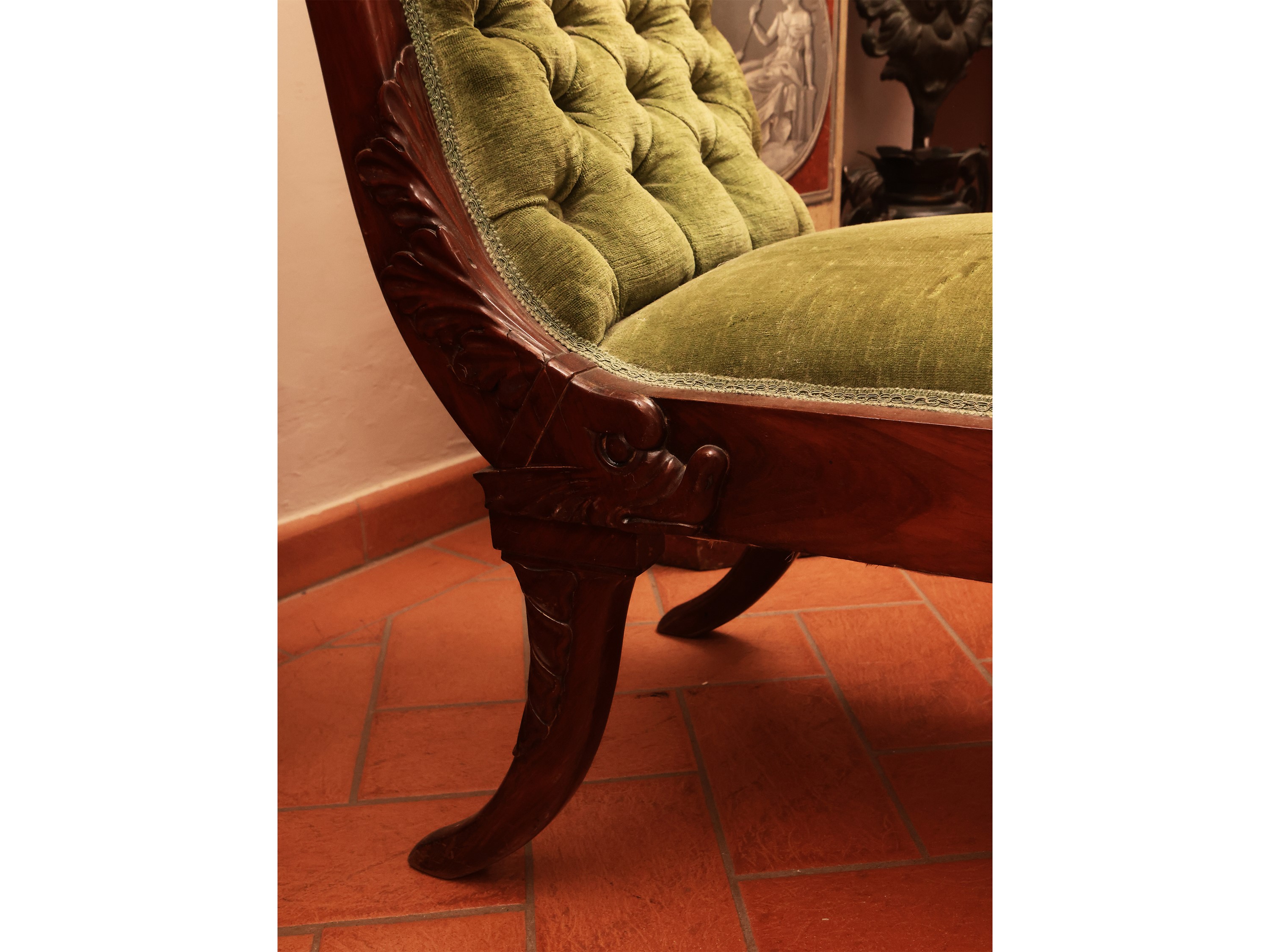 Coppia di poltroncine in mogano