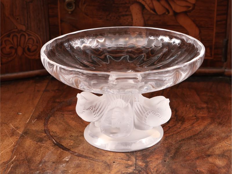 Piccola Alzata Porta Bon Bon in Cristallo, Nogent, Lalique