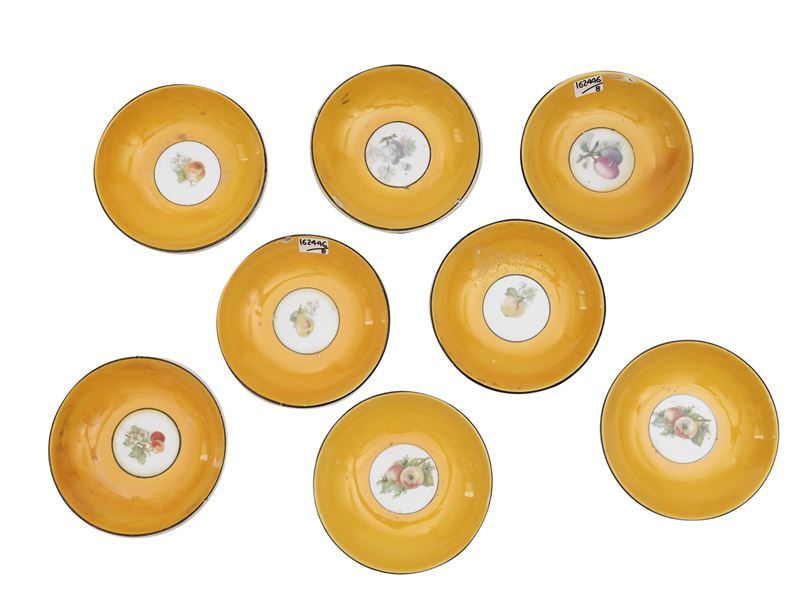 Serie di Otto Piattini in Ceramica Smaltata, Società Ceramica Lombarda