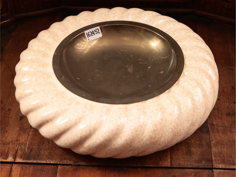 Svuotatasche in Ceramica Smaltata e Ottone, Tommaso Barbi