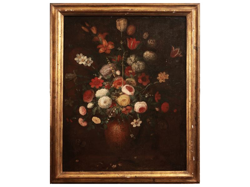 Scuola Olandese del XVIII/XIX Secolo - Vasi con Trionfi di Fiori