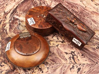 Tre Tabacchiere D'epoca in Varie Essenze e Radica