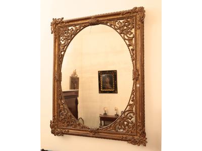 Specchiera in Legno Intagliato e Laccato