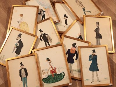 Serie di Dodici Caricature di Personaggi Fiorentini