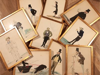 Serie di Dieci Caricature di Personaggi Fiorentini
