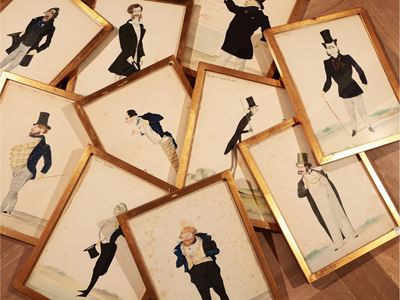 Serie di Quindici Caricature di Personaggi Fiorentini