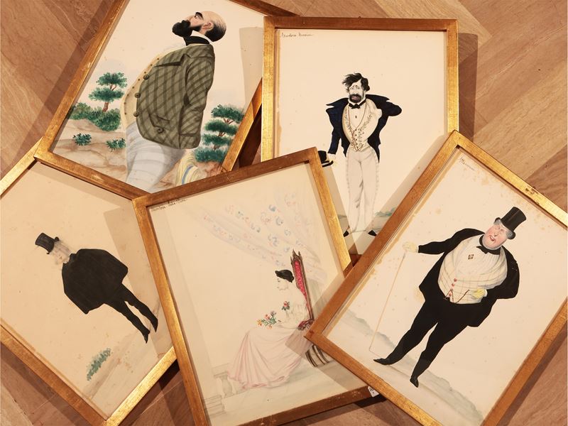Ettore Ximenes - Serie di Sette Caricature