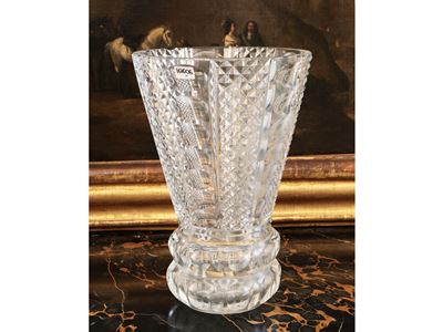 Grande Vaso in Cristallo Molato di Boemia