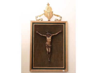 Cristo Crocifisso in Legno Intagliato e Dipinto