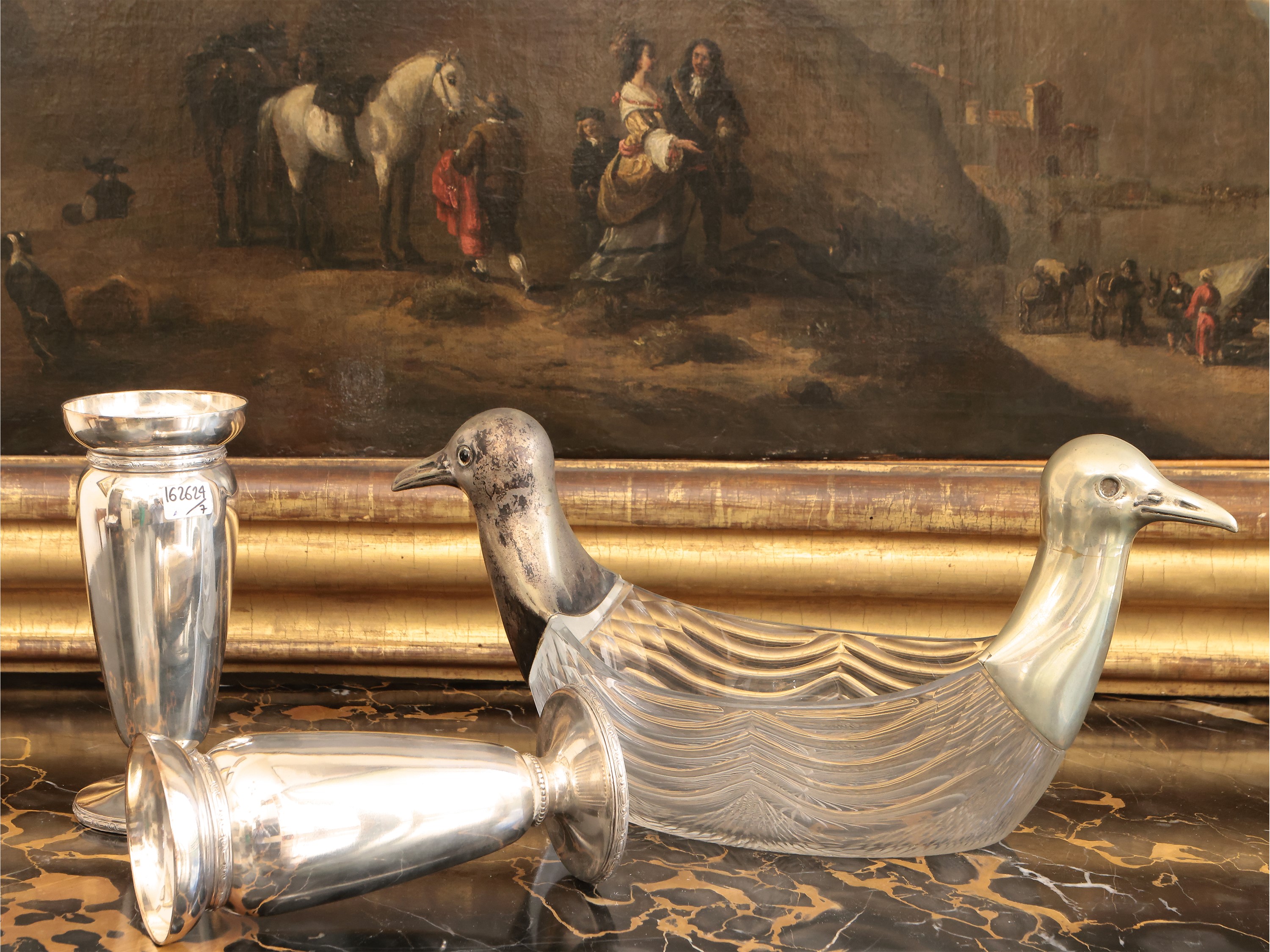 Accessori per la Tavola in Cristallo e Metallo Argentato