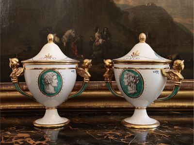 Coppia di Vasi a Potiche in Ceramica, Zaccagnini