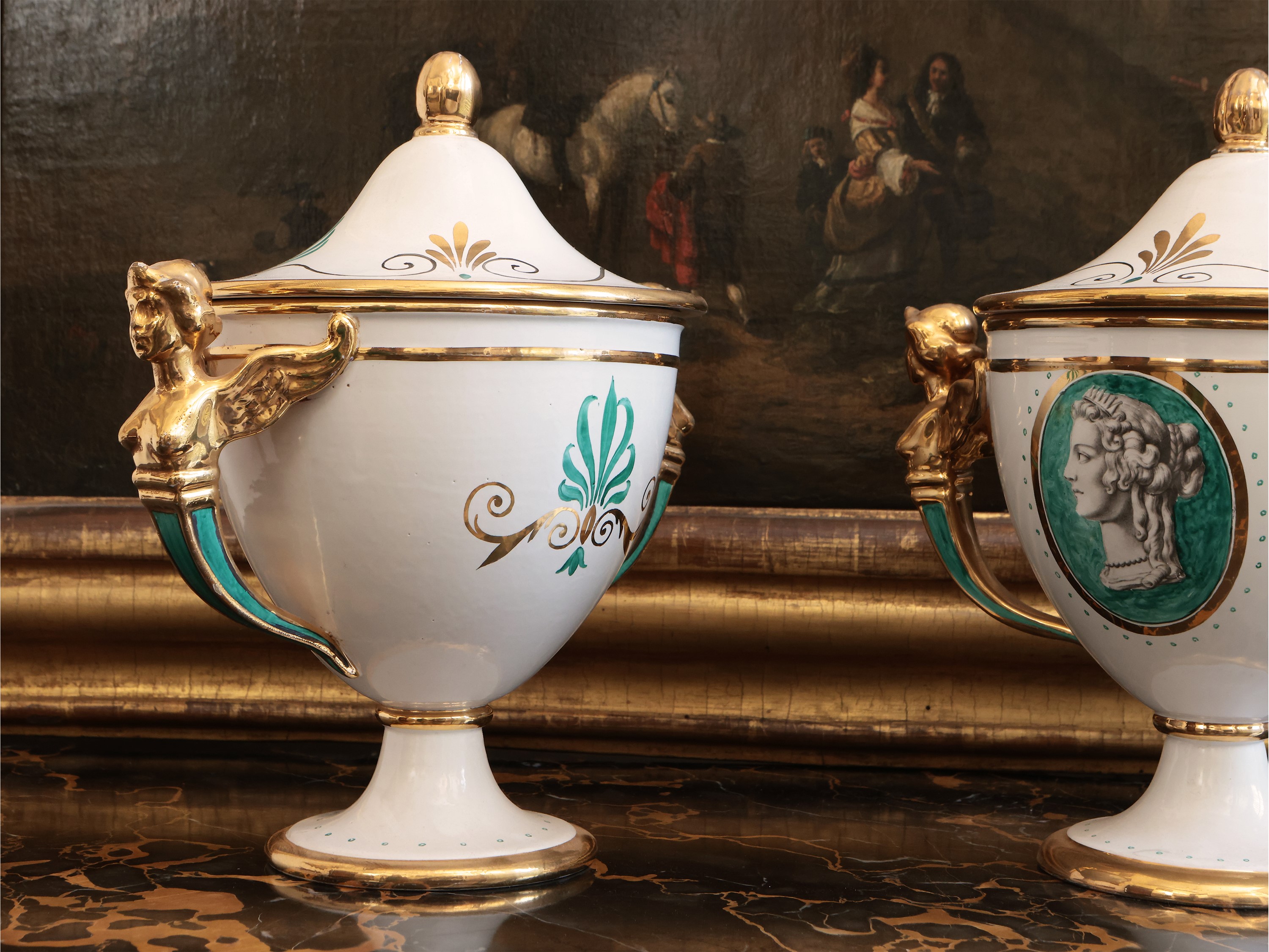 Coppia di Vasi a Potiche in Ceramica, Zaccagnini