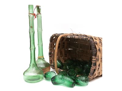 Servizio di Bicchieri in Vetro Verde di Empoli