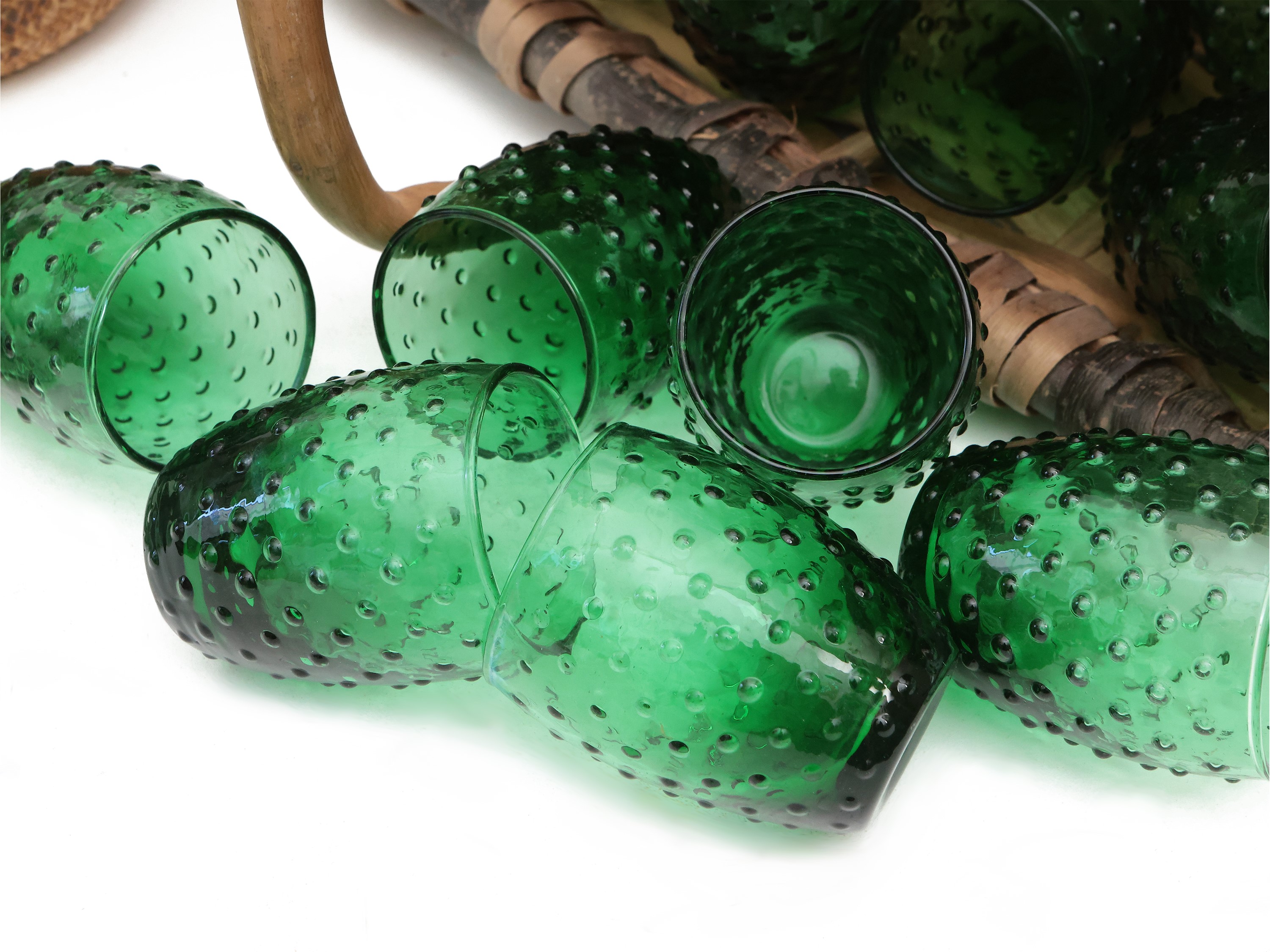 Servizio di Bicchieri in Vetro Verde di Empoli