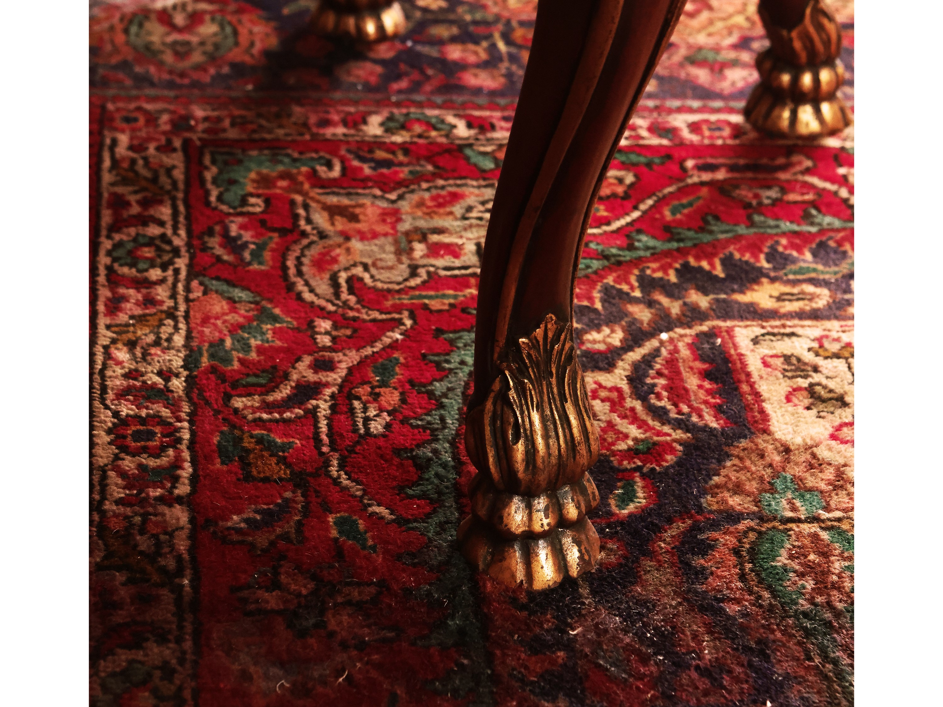 Fioriera in satinwood e metallo patinato