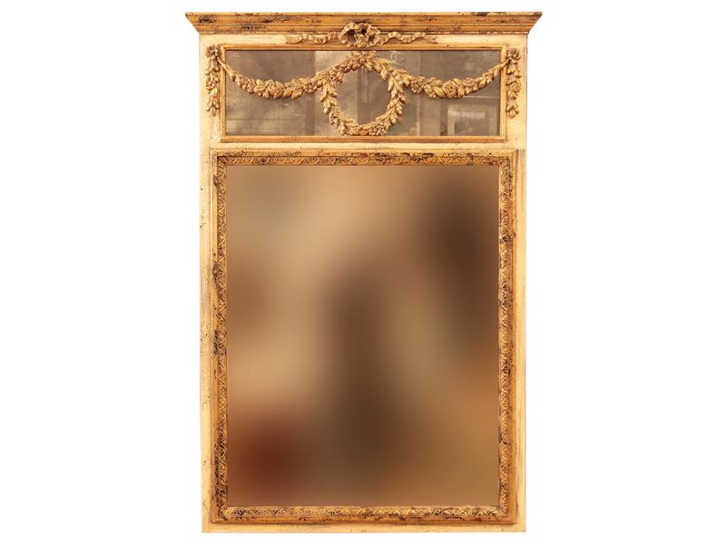 Specchiera in Legno Laccato e Lumeggiato in Oro