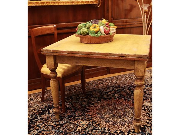 Tavolo rustico a libro in legno tenero decapato