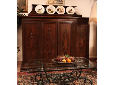 Grande Credenza in Noce con Alzata