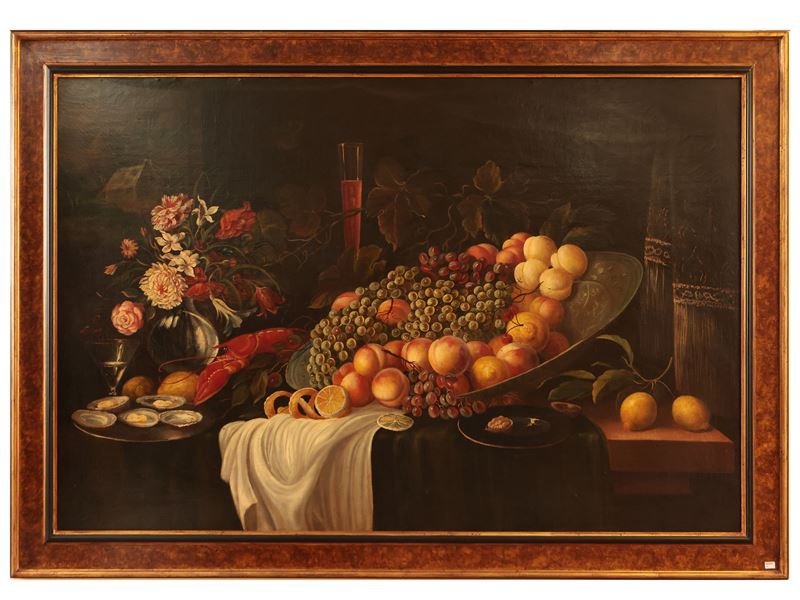 Natura Morta con Fiori, Frutta e Crostacei