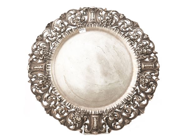 Grande vassoio centrotavola in argento