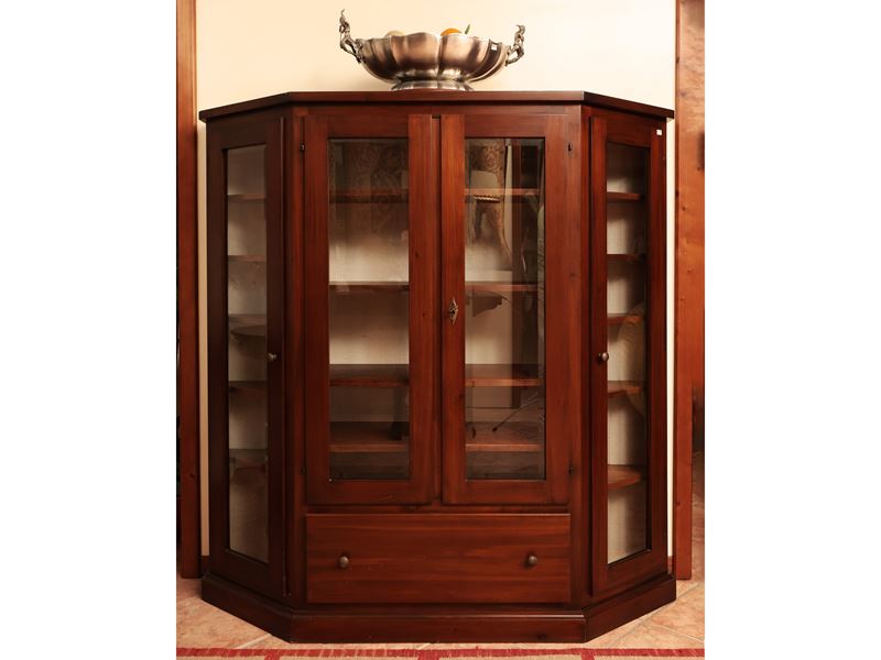 Vetrina Rustica Trapeziodale in Legno Tenero