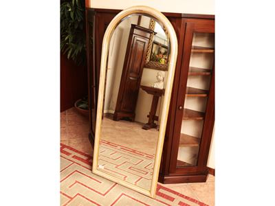 Specchiera con Cornice Centinata in Legno Dorato e Argentato