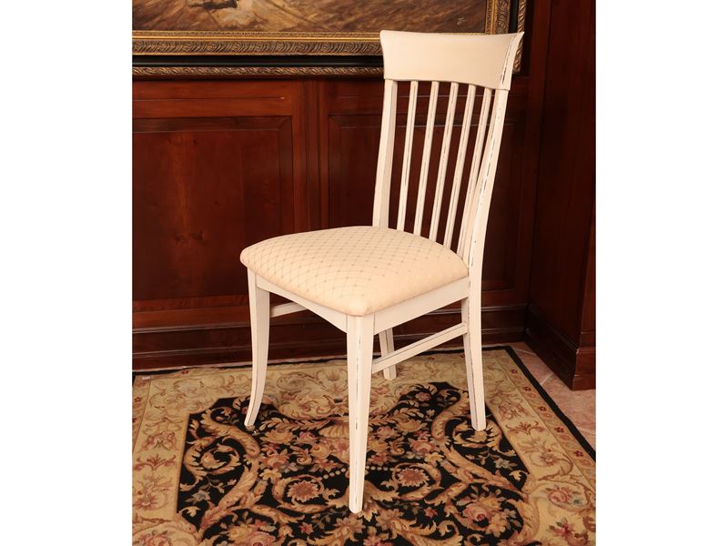 Coppia di Sedie in Legno Laccato Bianco