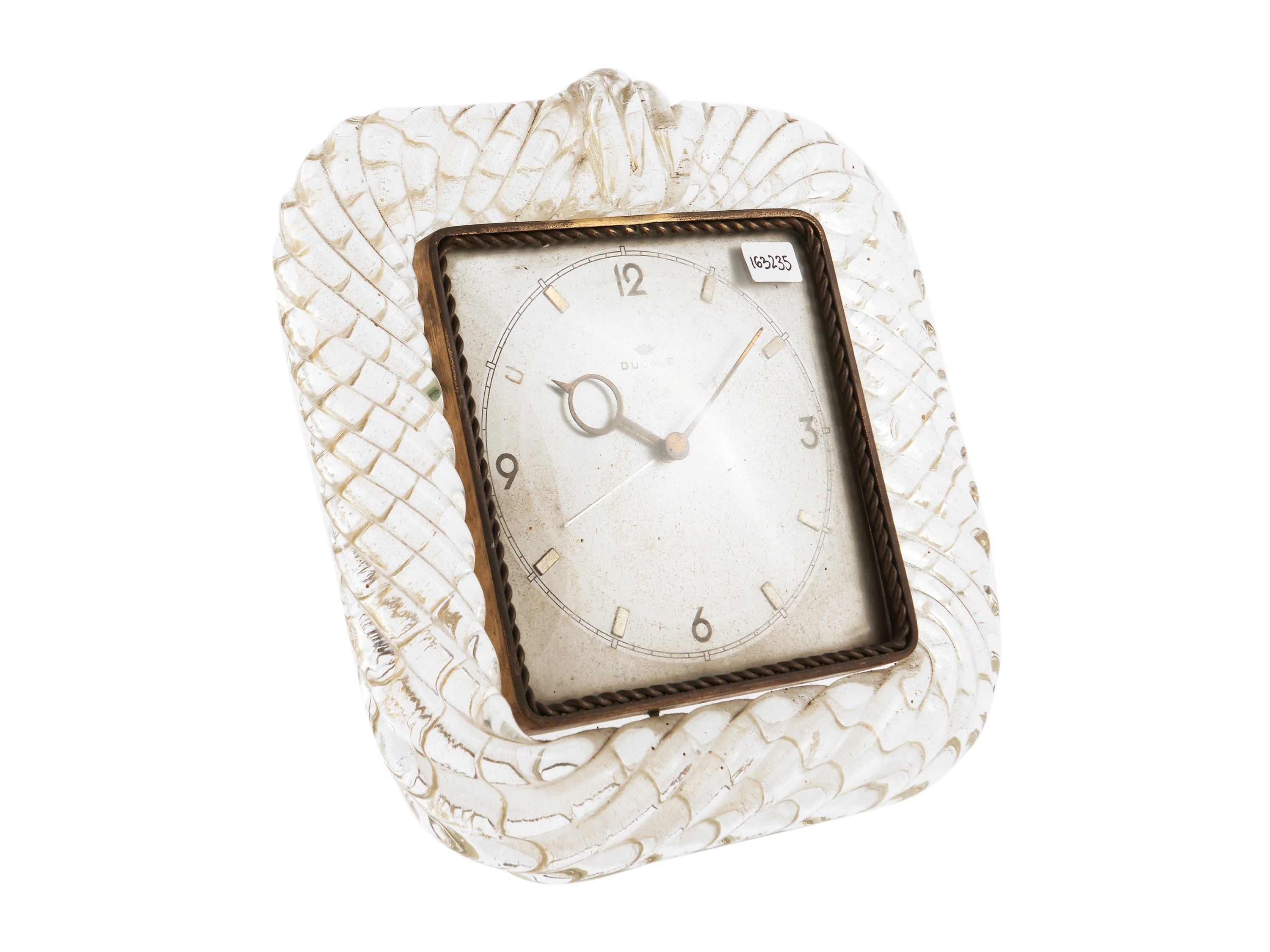 Orologio con Cornice Rettangolare in Cristallo a Torchon