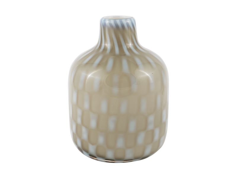Vaso in Vetro Lattimo e Grigio