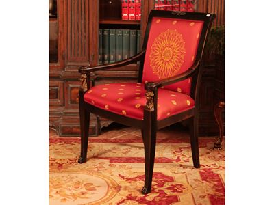 Poltroncina in Legno Ebanizzato in Stile Impero