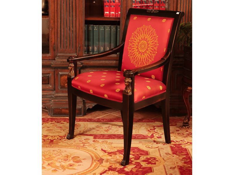 Poltroncina in Legno Ebanizzato in Stile Impero