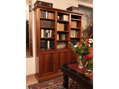 Libreria Rustica a Due Corpi in Noce