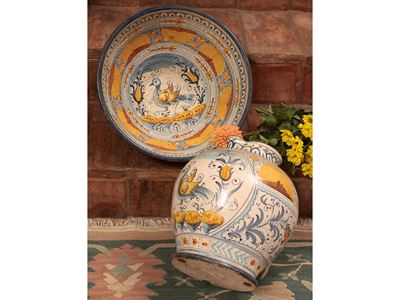 Set da Toilette in Terracotta Smaltata