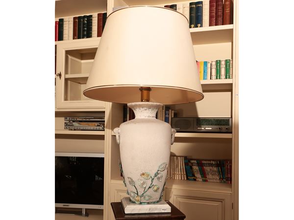 Large table lamp in archaeological glass
