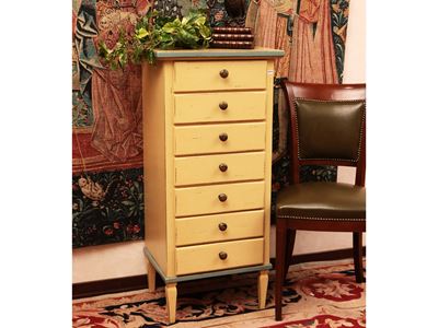Cassettiera in Legno Laccato Color Burro