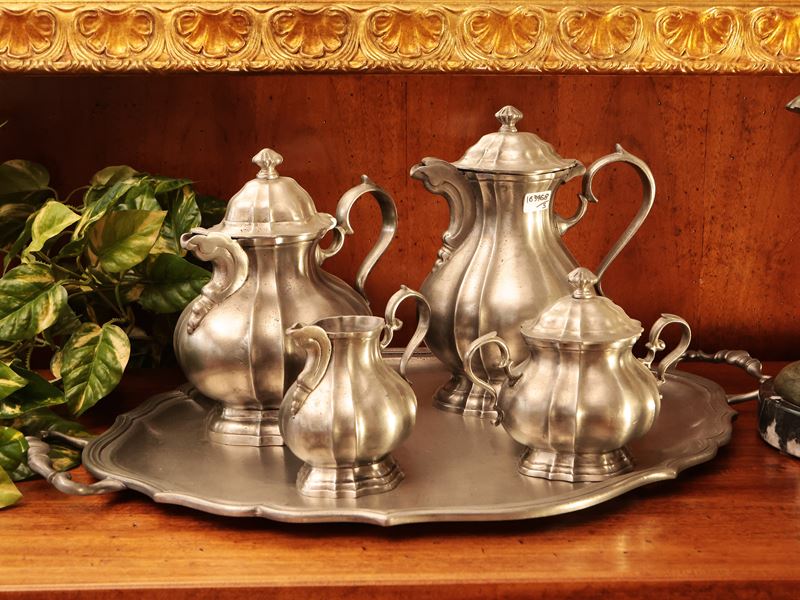 Servizio da Tè e Caffè in Peltro