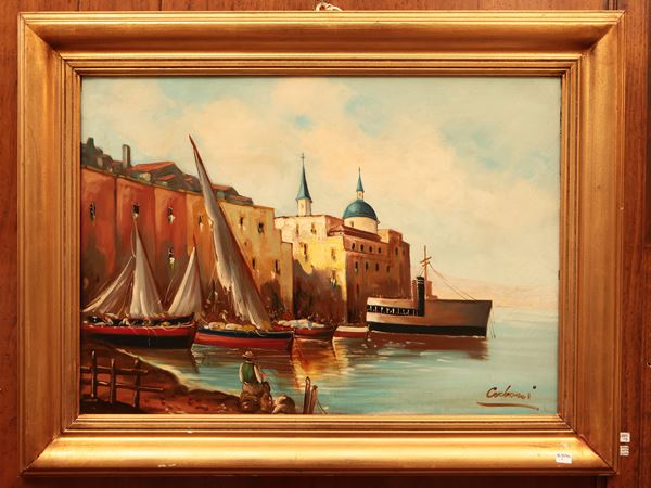 View of the port with boats