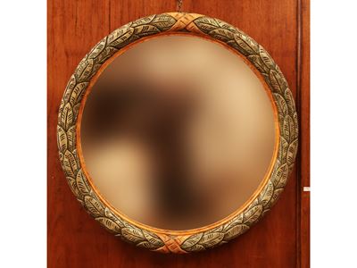 Specchiera con Cornice in Legno Intagliato e Laccato