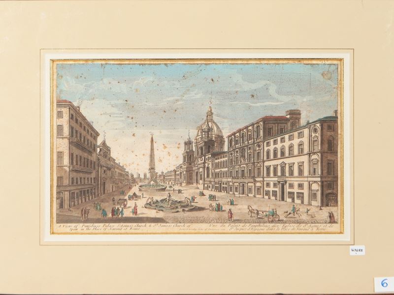 A View Of Panfilius Palace St. Agnus's Church & St. James Church Of Spain (1750)