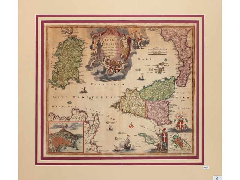Johann Baptist Homann - Regnorum Siciliae Et Sardiniae 1705