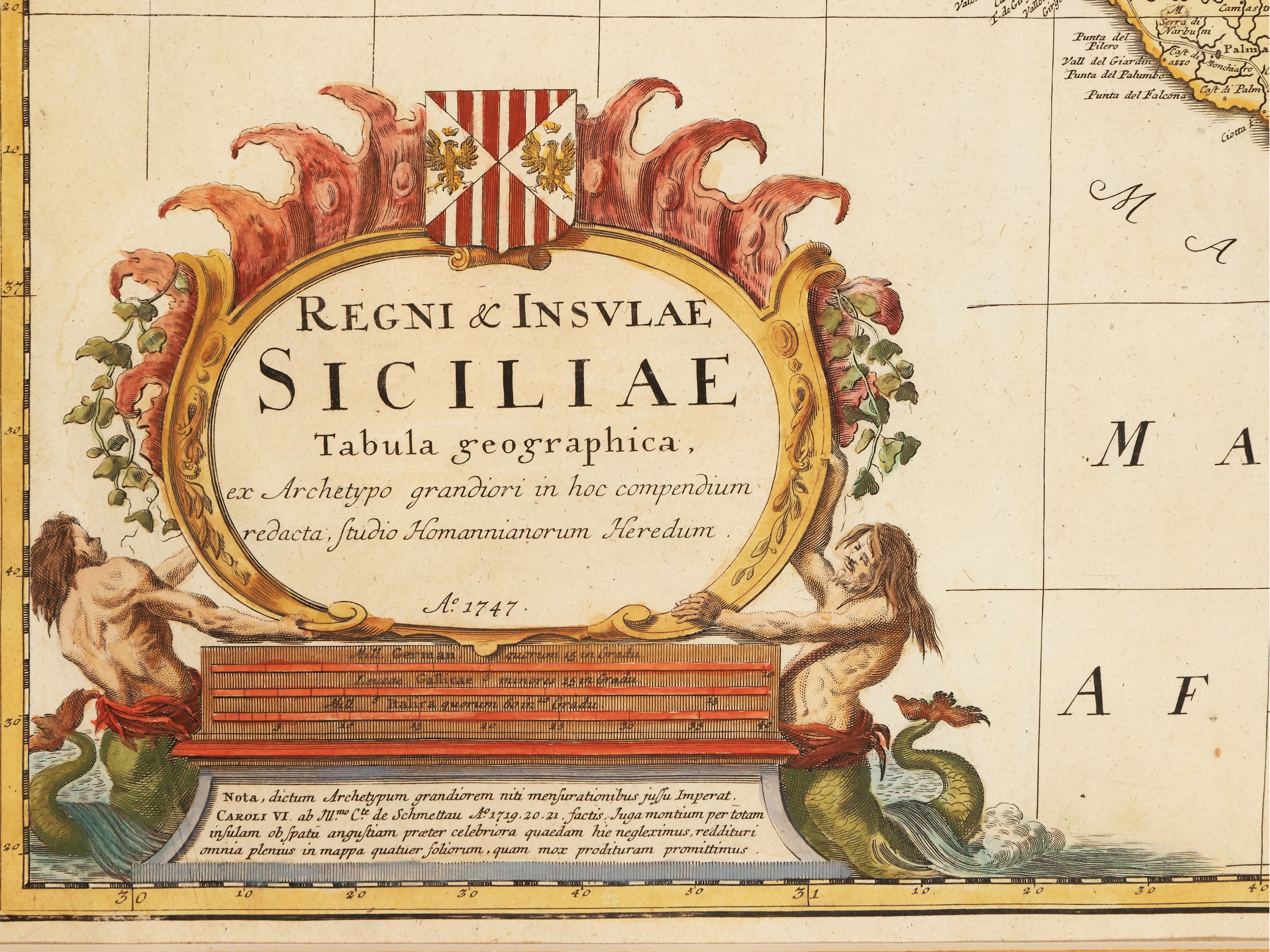 Regni & Insulae Siciliae Tabula Geographica 1747